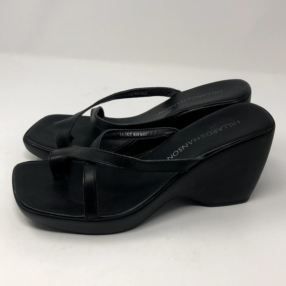 HIllard & Hanson Strappy Platform Sandals Black Size 7 - Picture 7 of 9